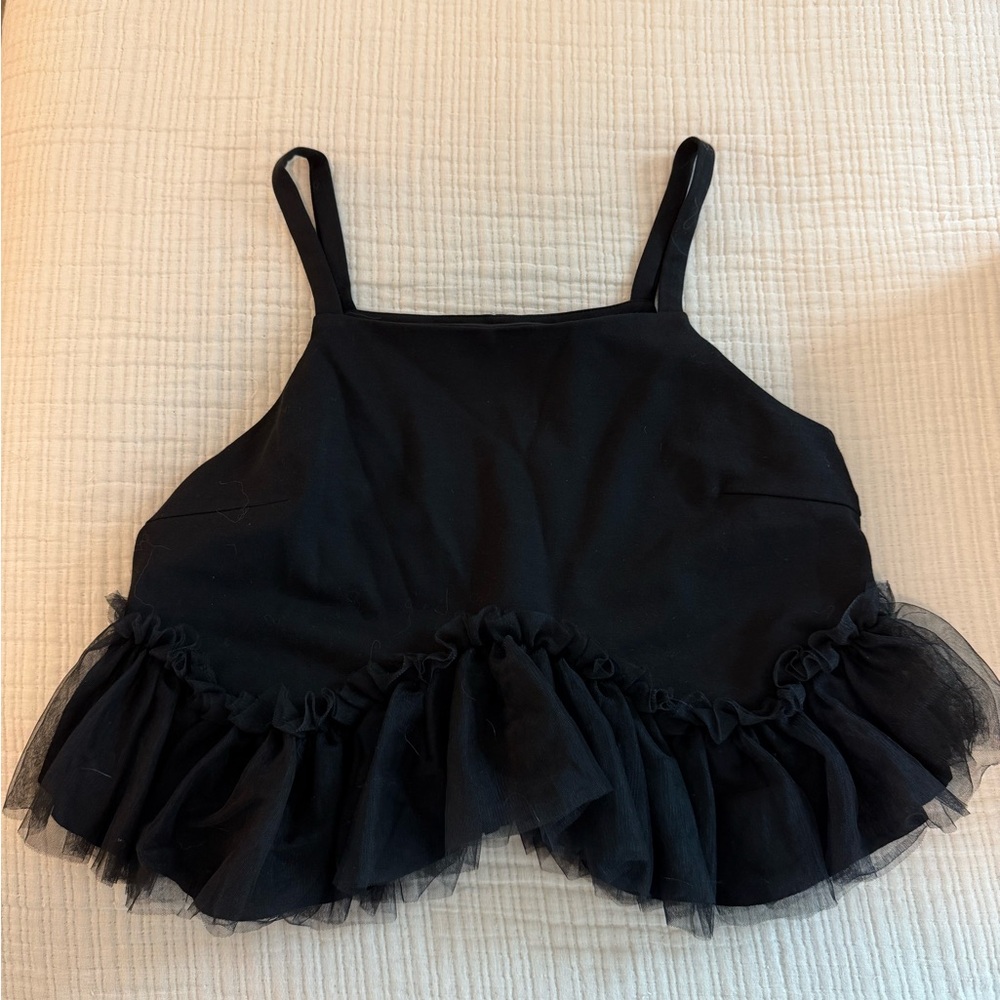 Anthropologie Black Ruffle Blouse